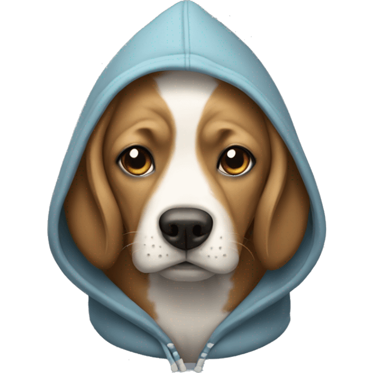 Dog wearing hoodie emoji