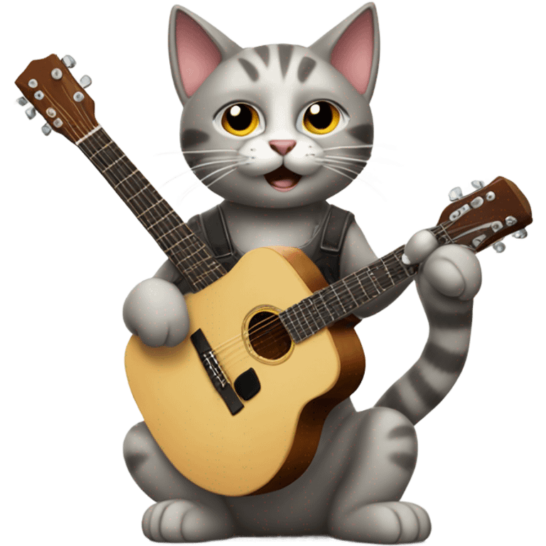 cat playing guitar emoji