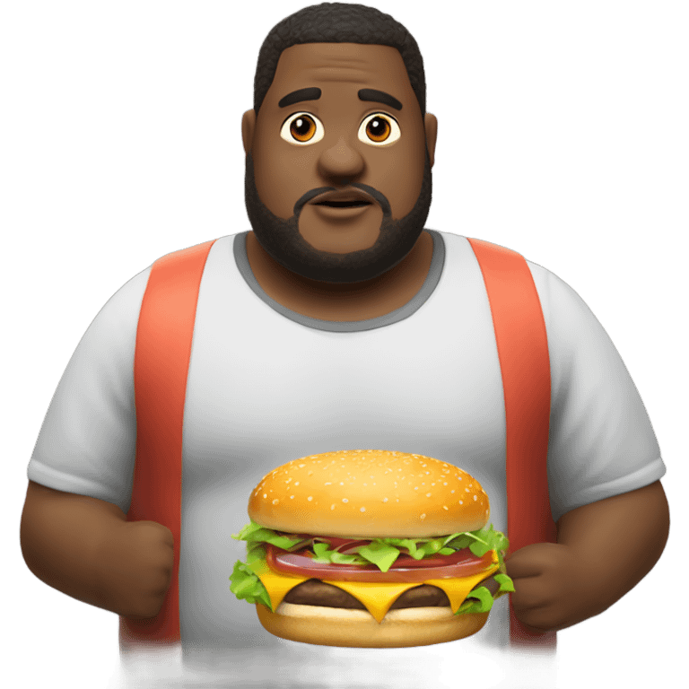 fat man cheeseburger ￼ emoji