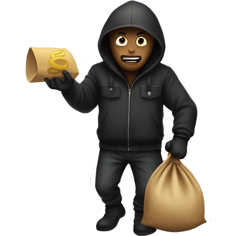 Robber emoji holing moneybag emoji