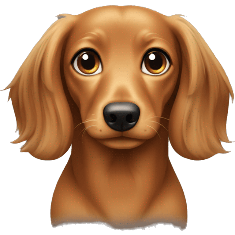 a tan female dachsaund with long hair emoji