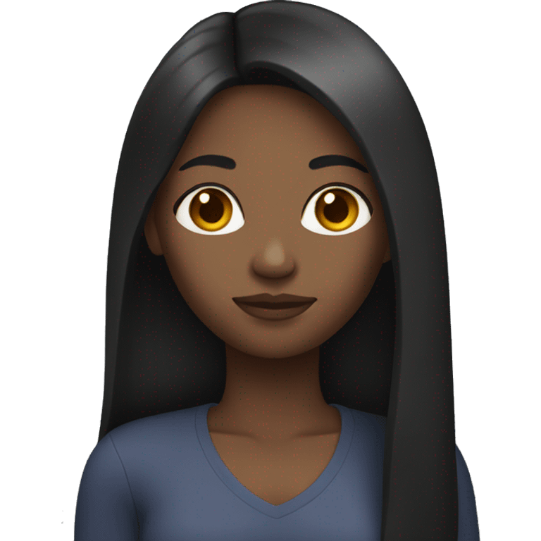 Black female with long straight hair emoji