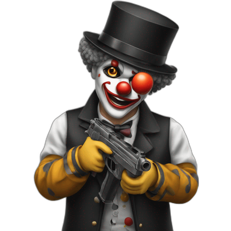 Clown gangster with gun emoji