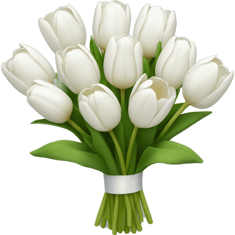 white tulip bouquet  emoji