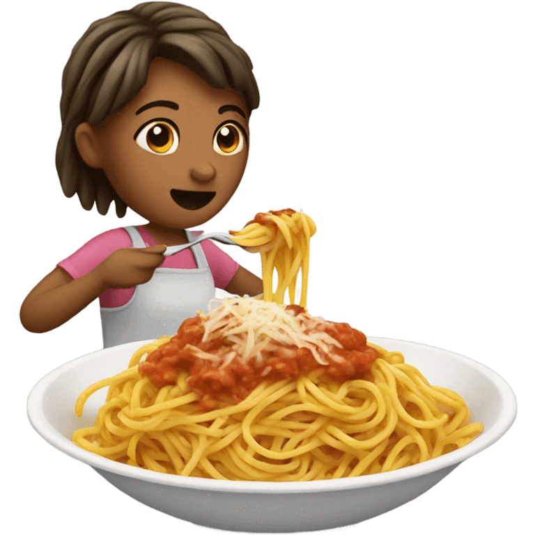 Girl eating spaghetti  emoji