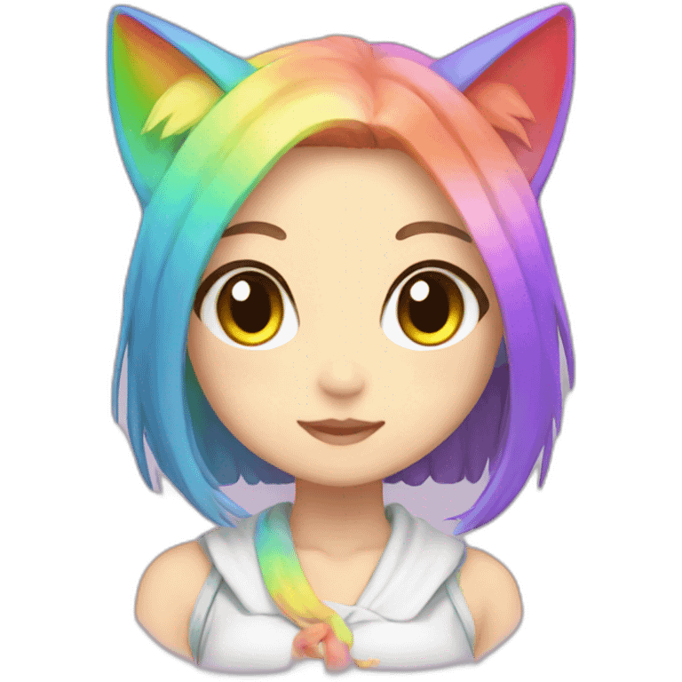 rainbow neko girl emoji