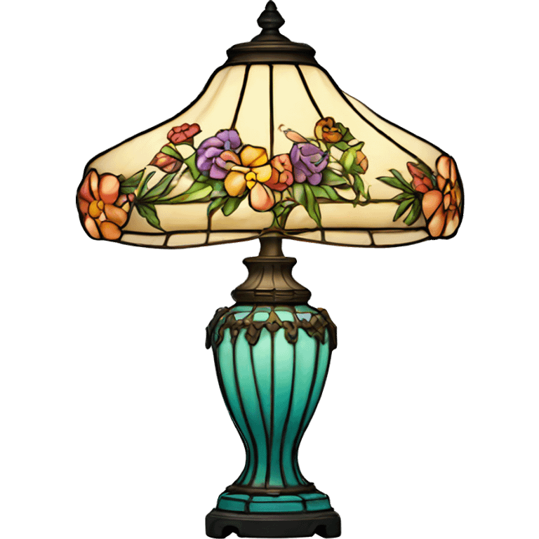 Tiffany lamp with flowers emoji