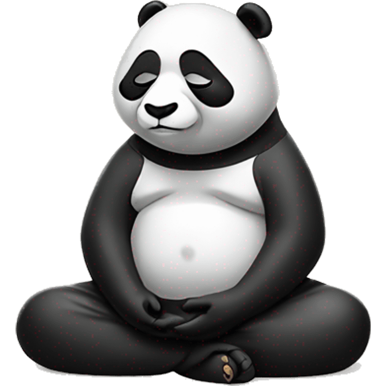 meditating panda with closed eyes emoji