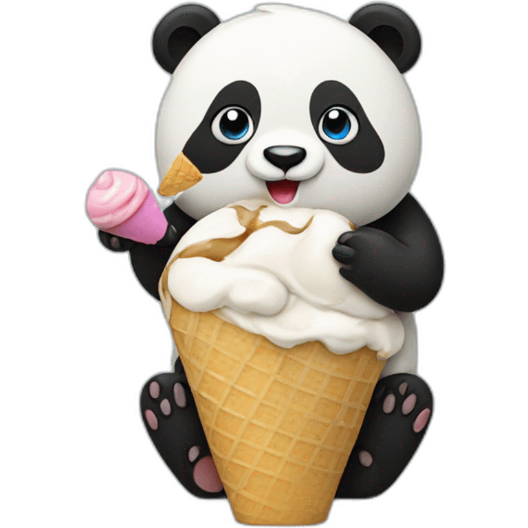 Panda eating ice cream emoji