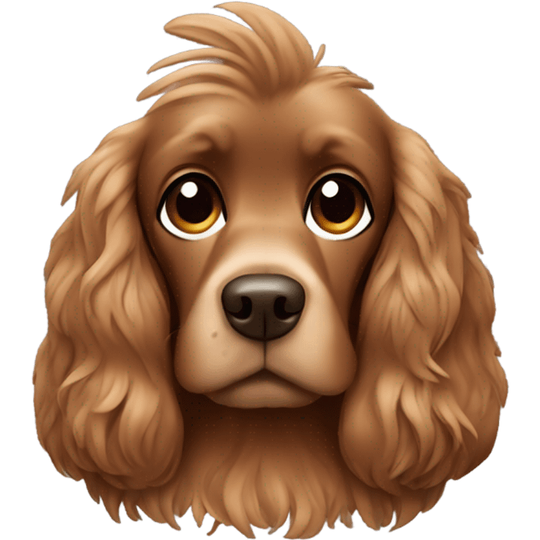 Brown cocker spaniel with a little Mohawk emoji