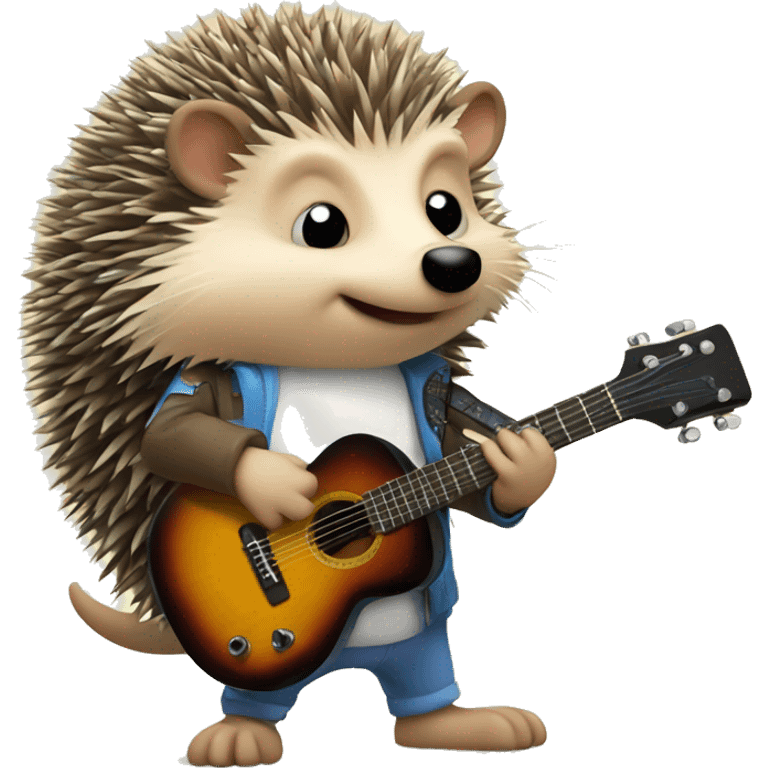 hedgehog with a guitar emoji