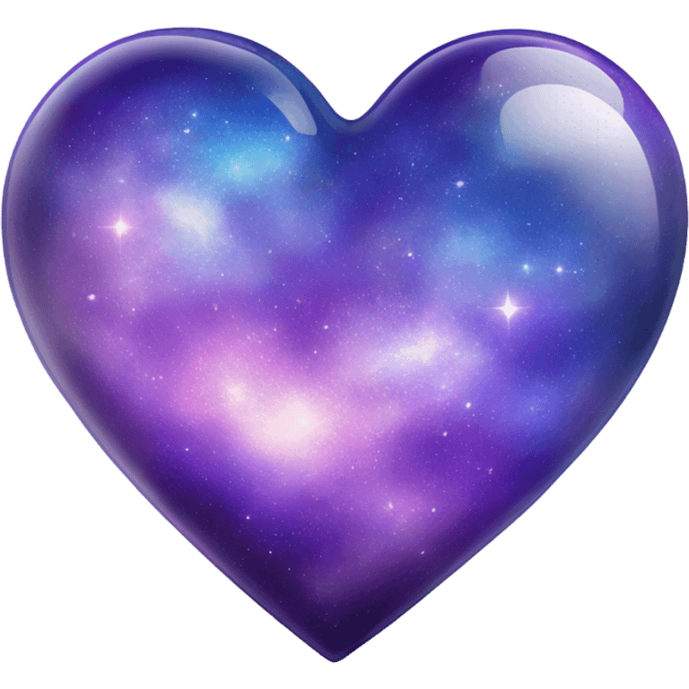 Pastel glass purple blue galaxy heart  emoji