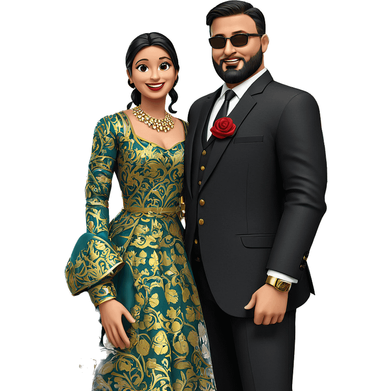 smiling couple in formal attire emoji