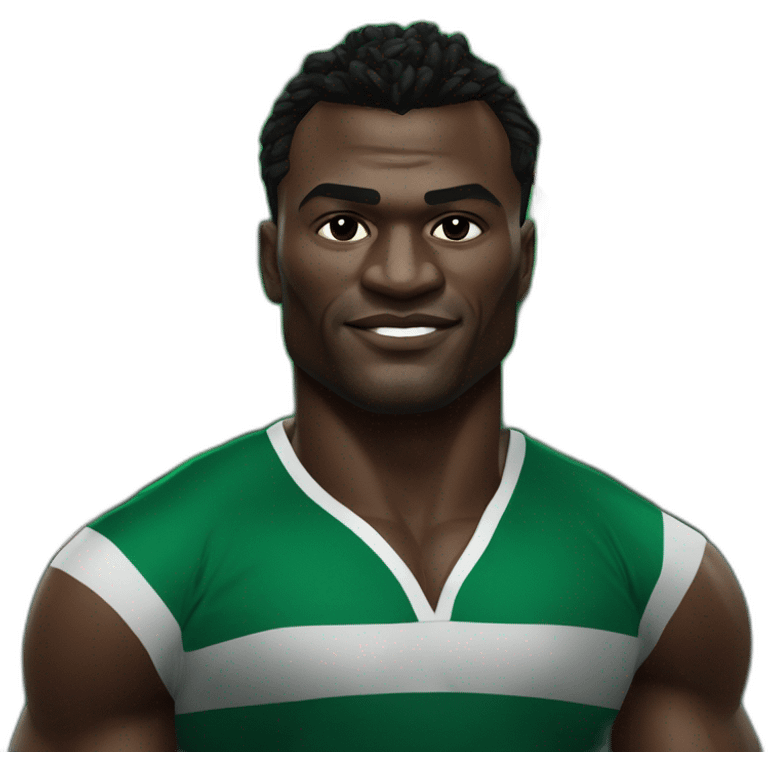 francis ngannou avec le drapeau du Cameroun emoji