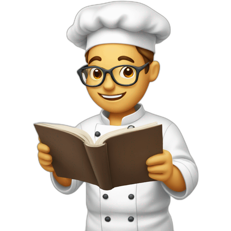 chef reading recipe book emoji