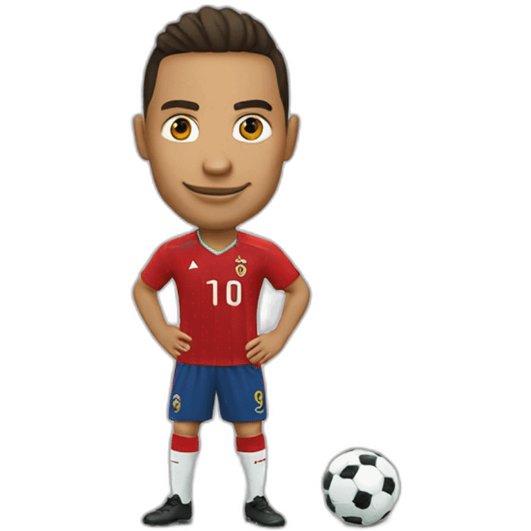 L'ombre de Ronaldo avec un ballon de foot emoji