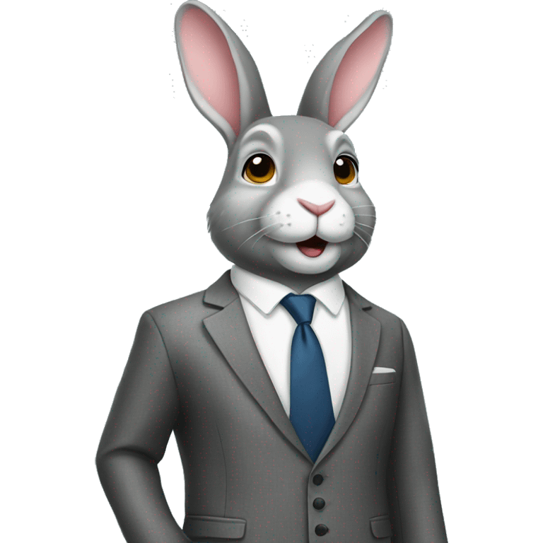 rabbit wear a suit emoji