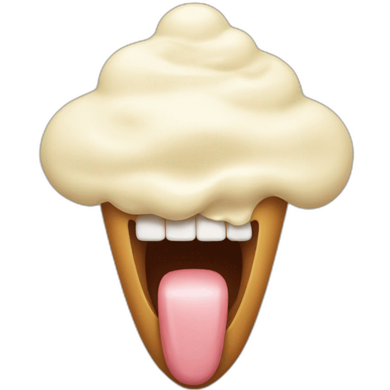 cream on tongue emoji