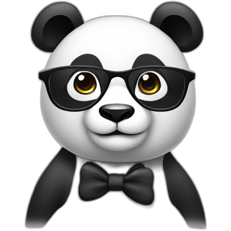 Panda bear wearing glasses emoji