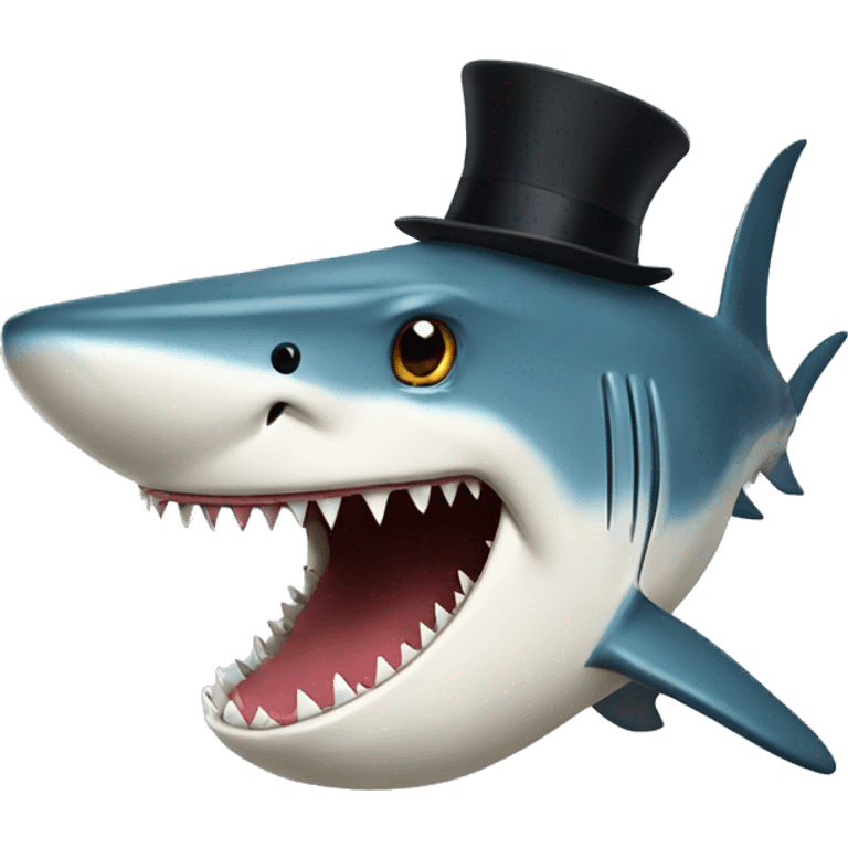 shark with tophat emoji