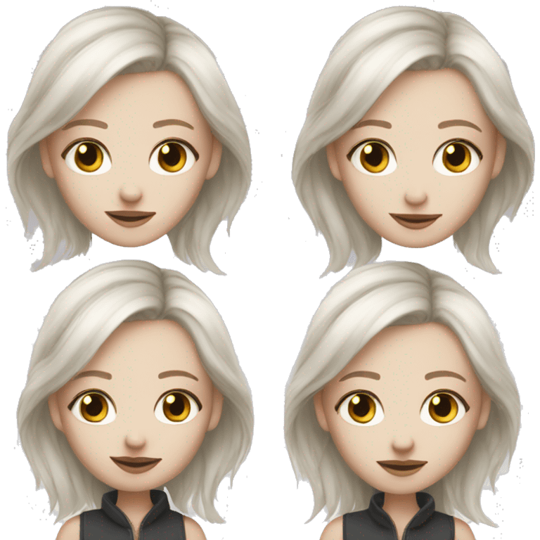 girl with split dye hair pale skin emoji