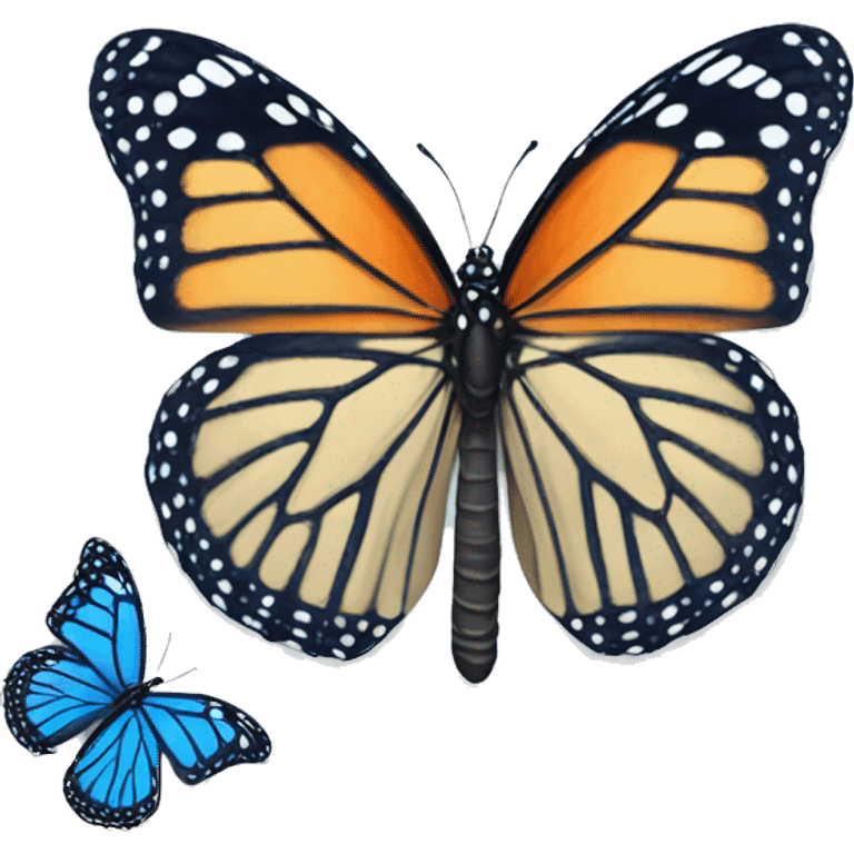 beautiful  blue monarch butterfly emoji