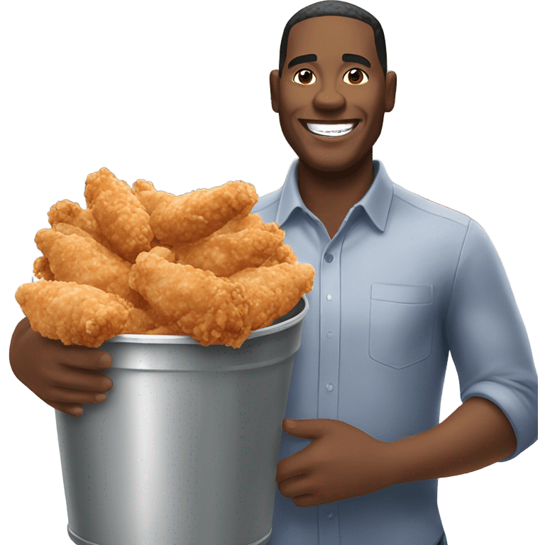 african american man holding kfc emoji