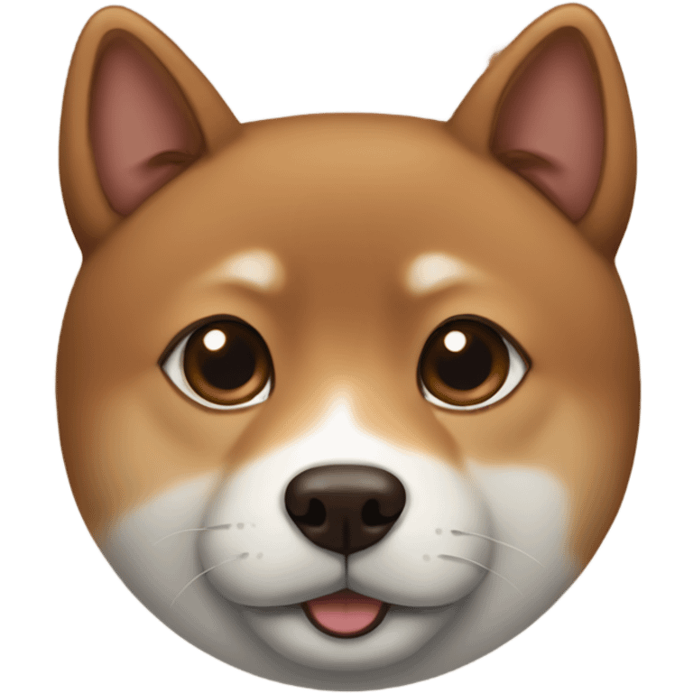 Brown shiba and dark brown tabby cat emoji