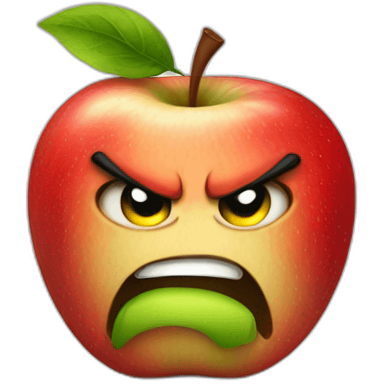 angry apple emoji