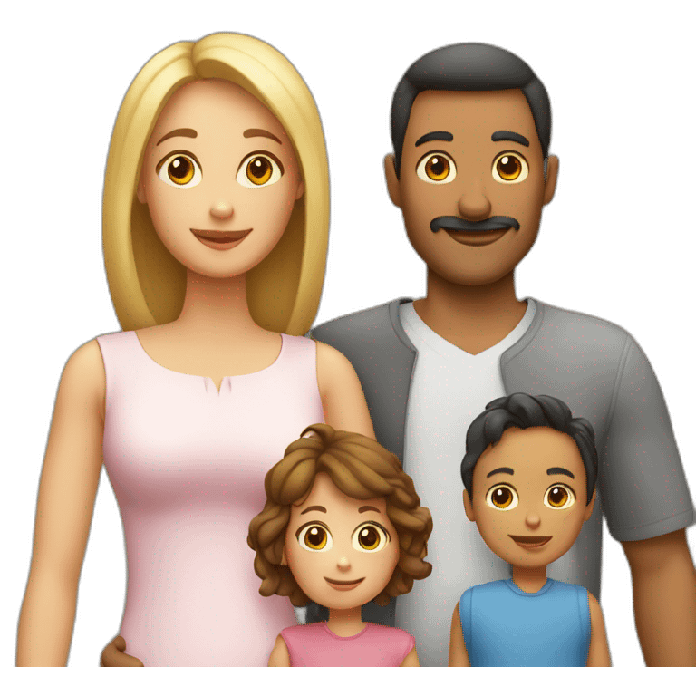 Family with 4, father, mother, Big boy, small girl emoji