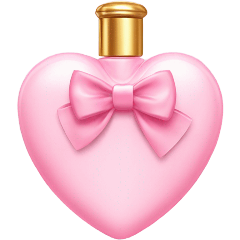 Pastel Pink heart shaped perfume with bow emoji