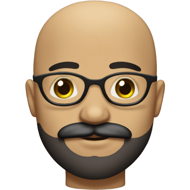 Extra gay pride bald Mexican boy with big handlebar mustache emoji