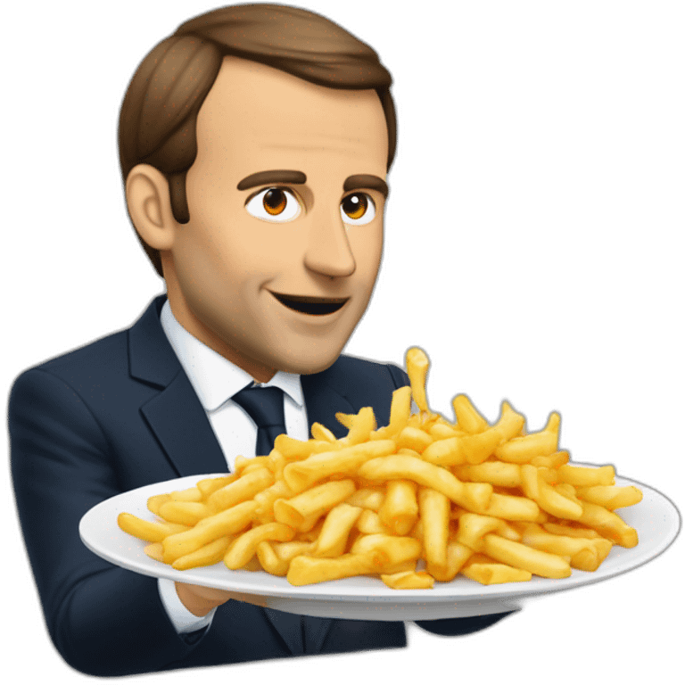 Macron qui mange une poutine  emoji