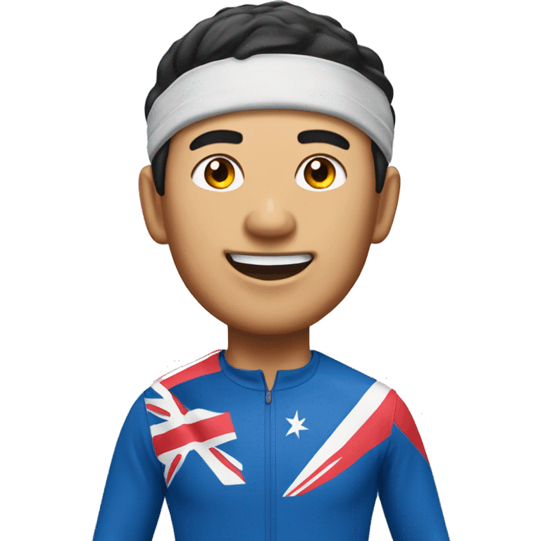 asia man runner who accomplish the abbott world marathon majors. emoji