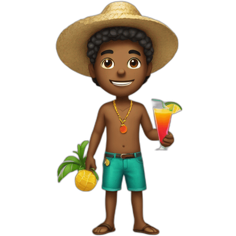 caribian boy with cocktail emoji