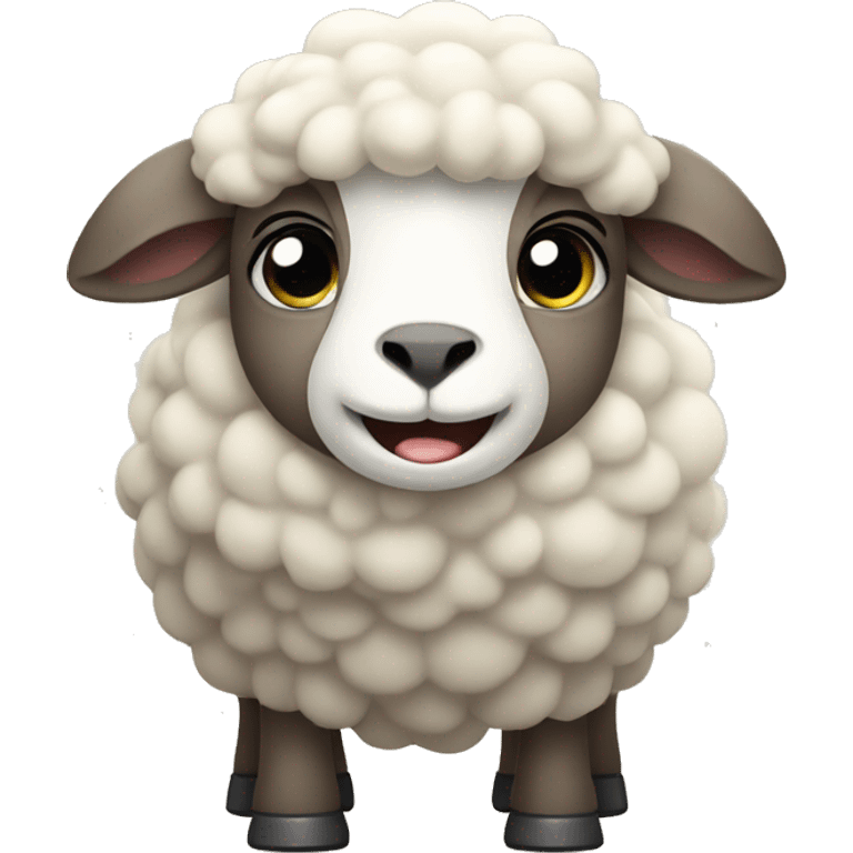 Cute sheep lifting weight  emoji