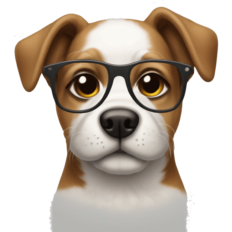 Dog with a cute Glases emoji