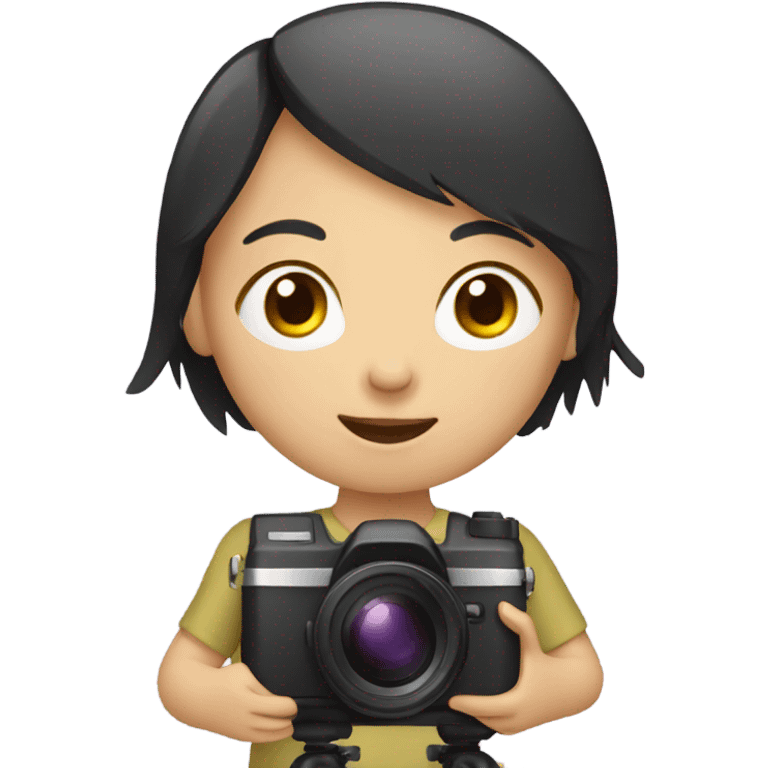 asian girl with video camera emoji