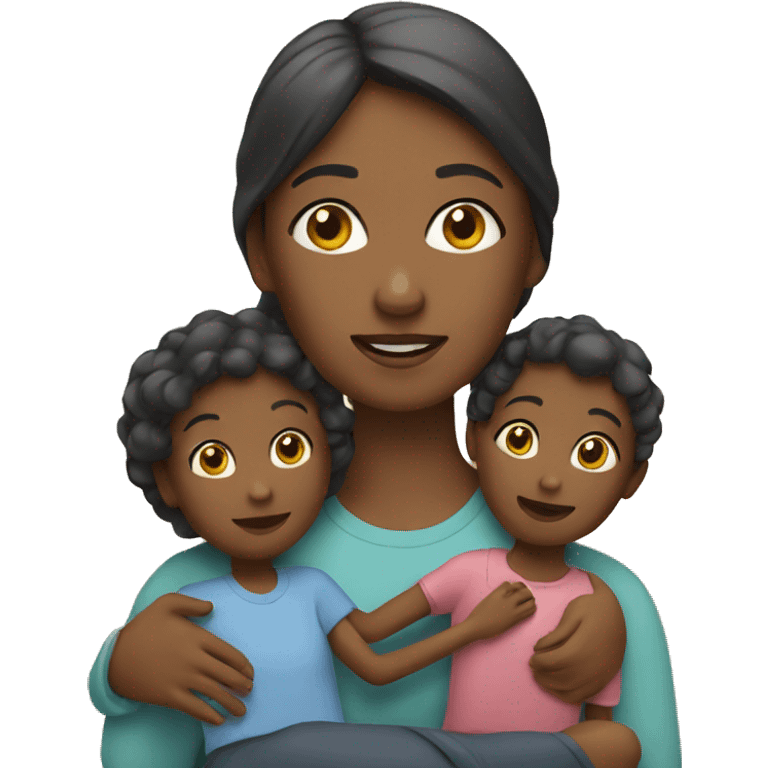 woman with two children emoji