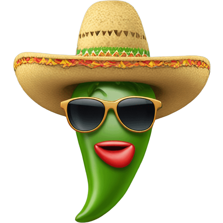 pepper with sombrero and sunglasses and Thieles necklace emoji