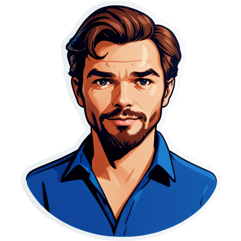 blue shirt solo portrait emoji