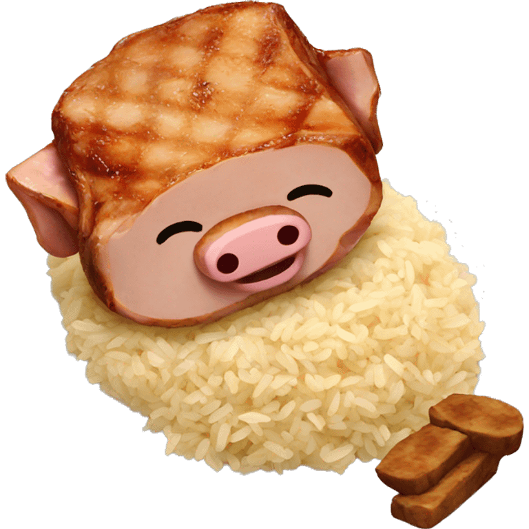 pork chops and rice emoji