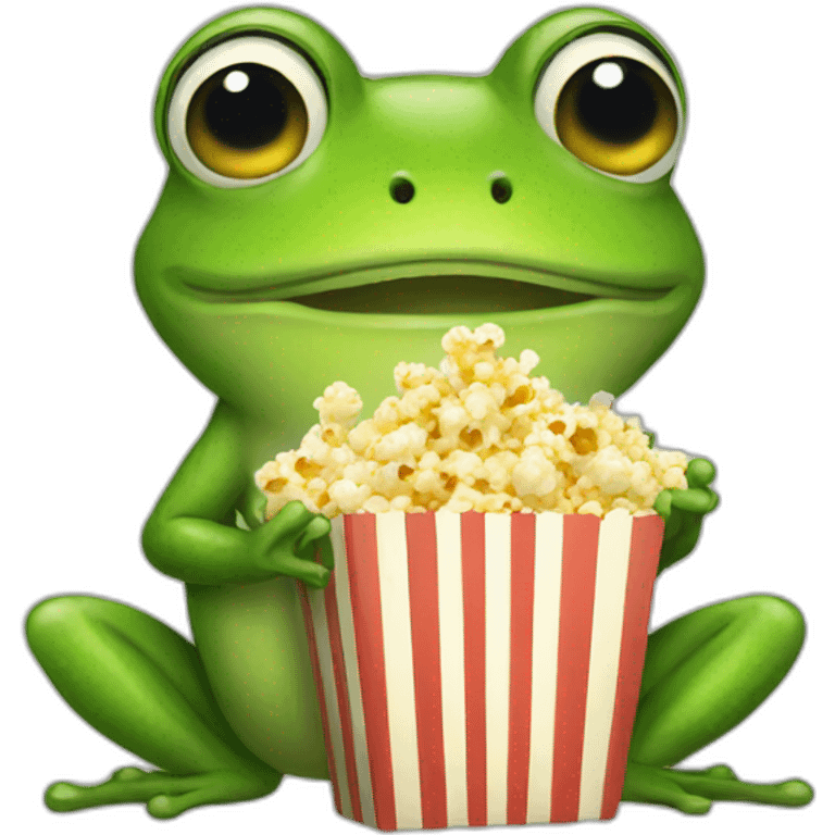 frog eating popcorn emoji