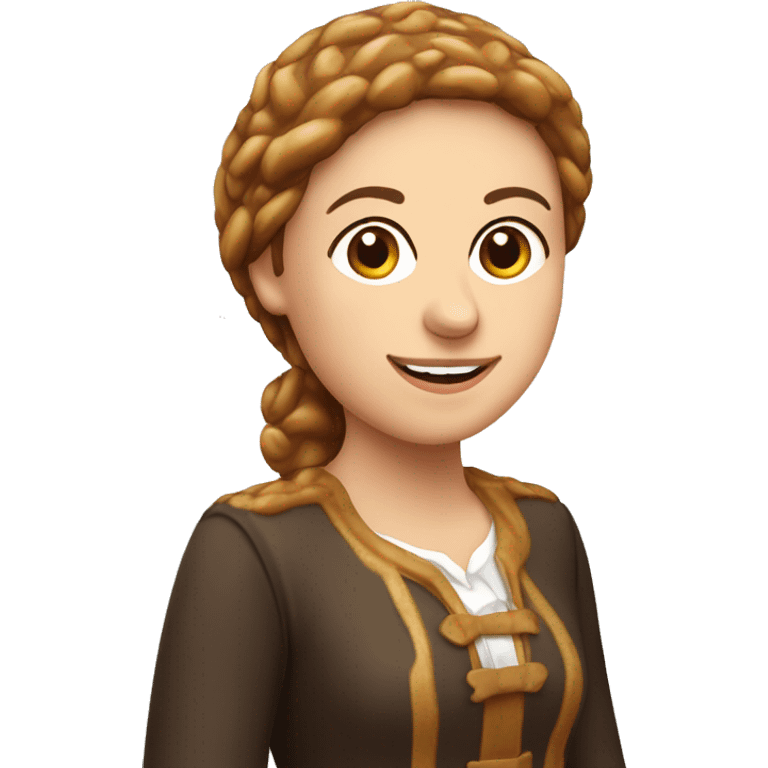 Lebkuchen, Frau, braune Haare, kuschelmütze, Lächeln  emoji