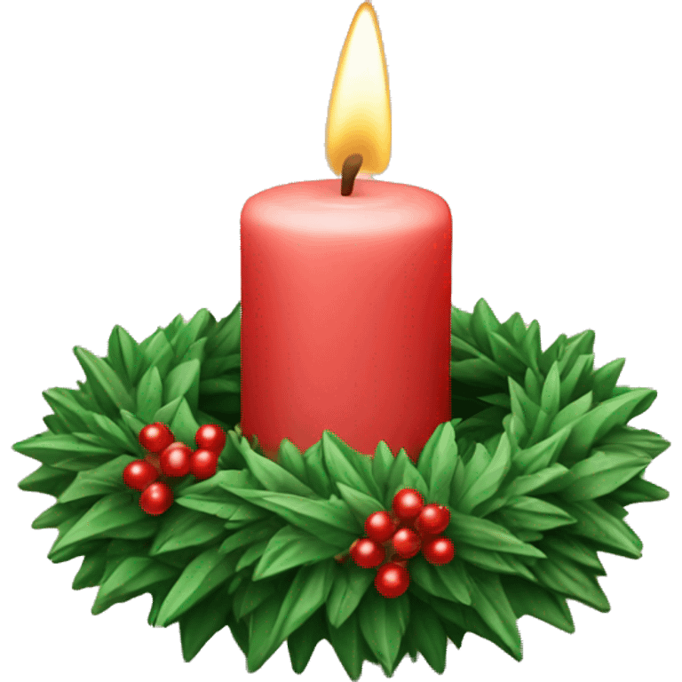 2 candle with christmas wreath emoji