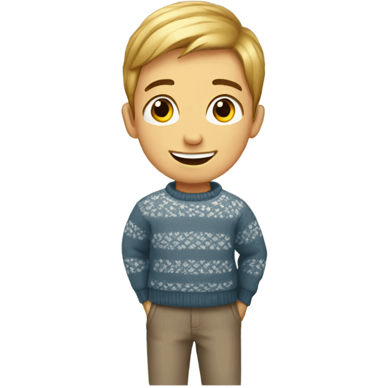 smiling boy in sweater emoji