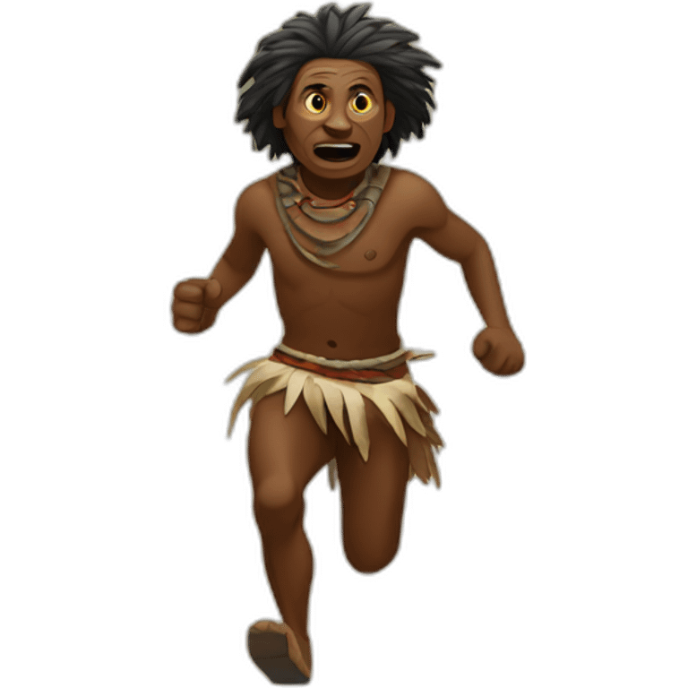 Aborigine runs away emoji