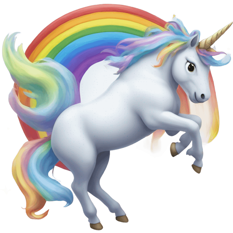 Flying unicorn rainbow horn emoji