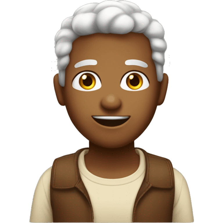 menino com cabelo marrom claro  curto com   olhos castanhos emoji