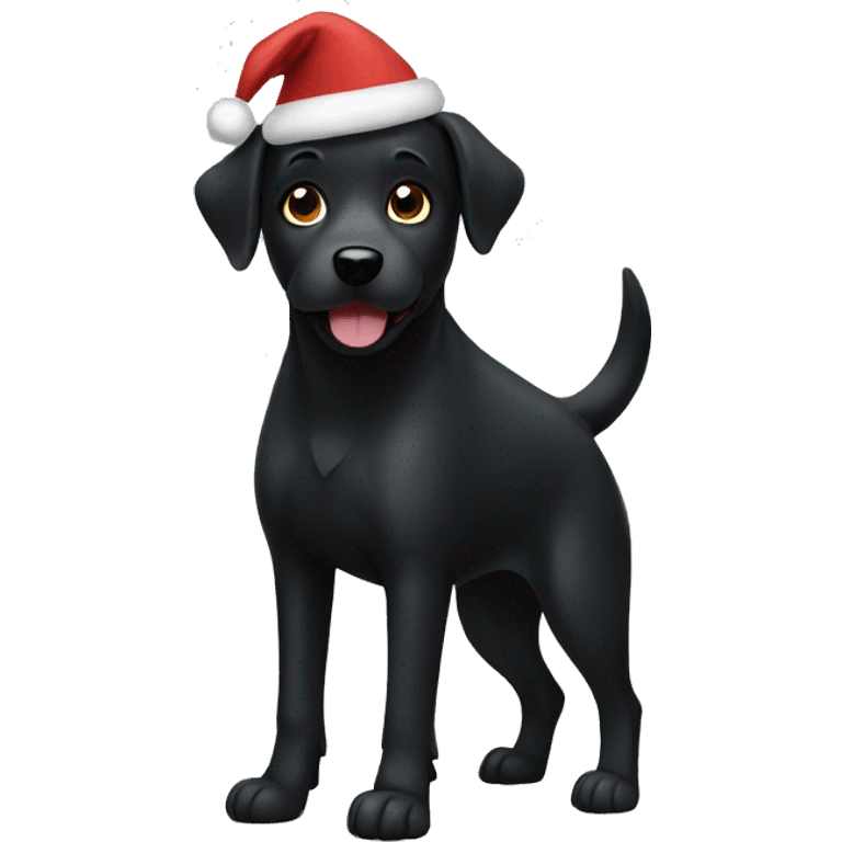 christmas black dog emoji